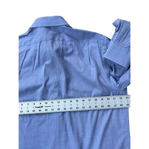 Ralph Lauren Purple Label Dress Shirt‎ Long Sleeve Blue Cotton Blend, Size 17